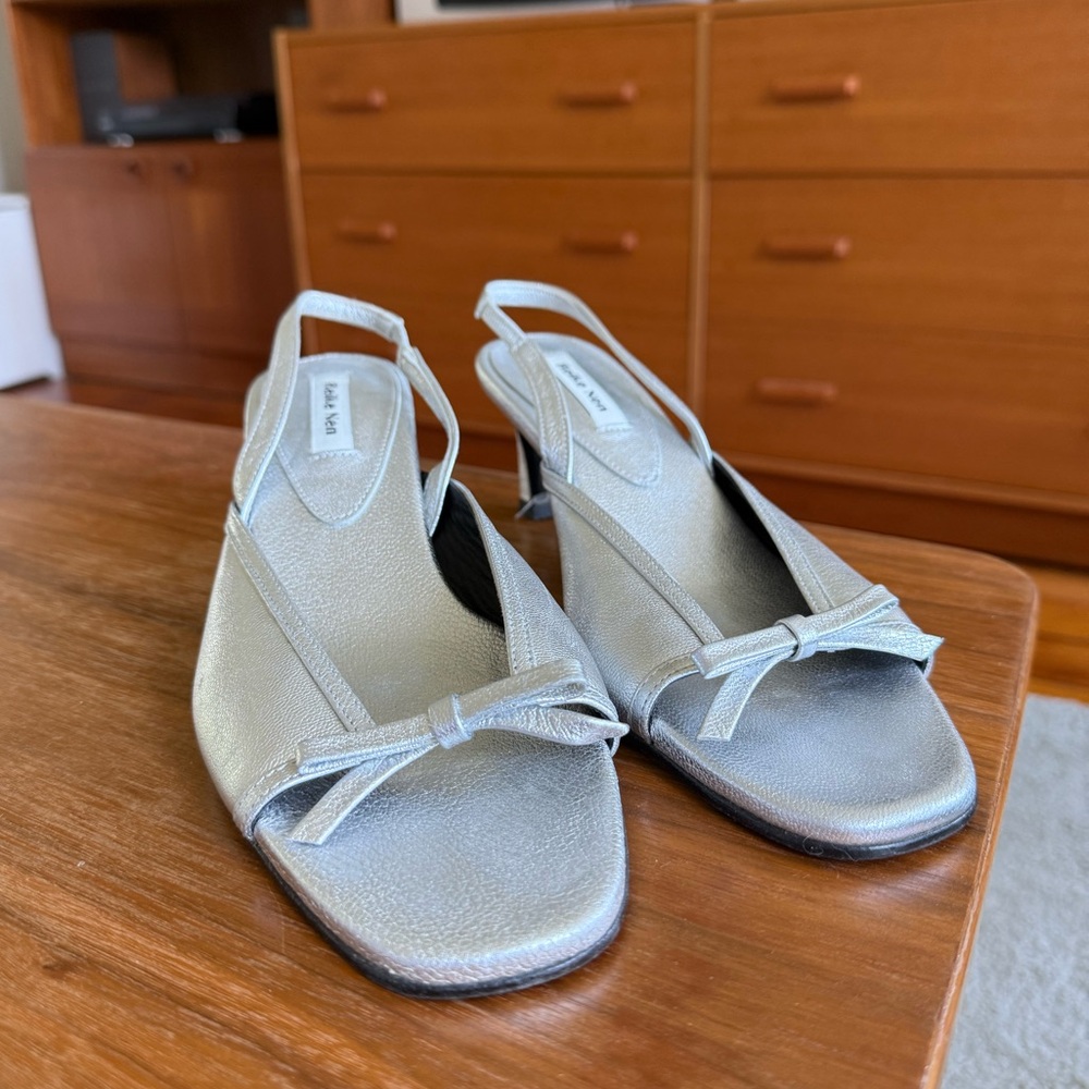 Reike Nen Nabi Slingback Kitten Heels in Silver - Picture 2 of 7